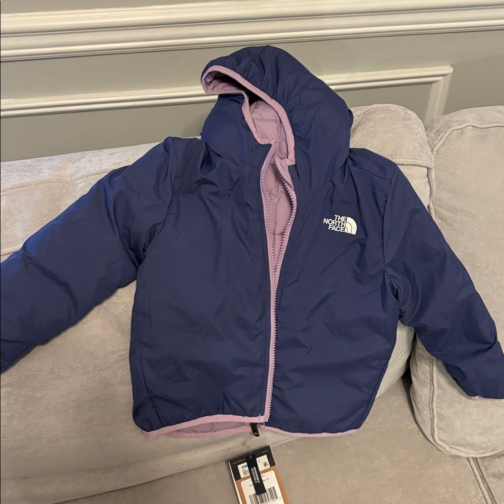 The North Face Blue and Pink Hooded Jacket